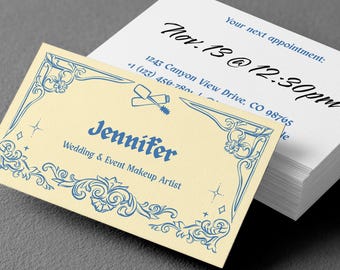 Freelance Makeup Artist Business Card Bridal Wedding MUA Glam Beauty Branding Moody Whimsygoth Template Canva Editable Luxury QR Code Design