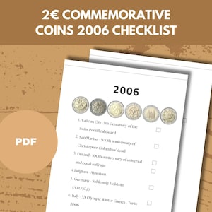 2 Euro Commemorative 2006 Coins Checklist Printable Coin Collectibles