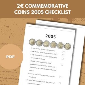 2 Euro Commemorative 2005 Coins Checklist Printable Coin Collectibles