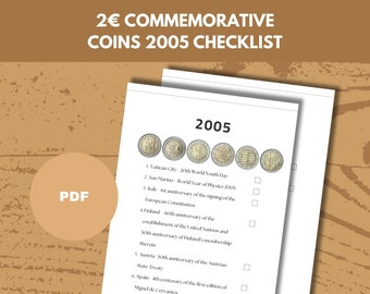 2 Euro Commemorative 2005 Coins Checklist Printable Coin Collectibles