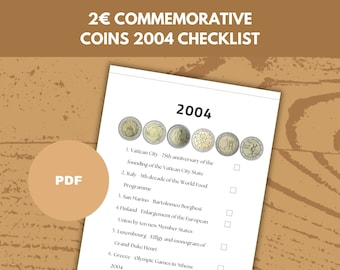 2 Euro Commemorative 2004 Coins Checklist Printable Coin Collectibles