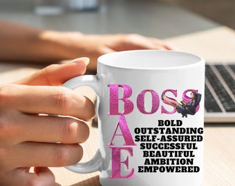 BossBae Empowerment Coffee Mug - Chic Statement Piece for Coffee Lovers