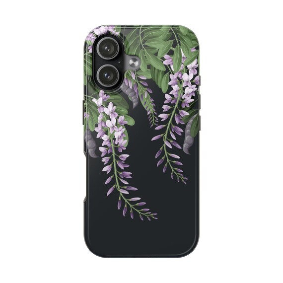 Wisteria Flower Tough Phone Case Compatible with iPhone 17 16 15 14 13 12  11 X XR XS 8 7 (Air Pro Plus Max Mini) & Galaxy S25 24 S23 S22 S21