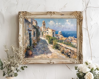 Dubrovnik Croatia Oil Painting: Adriatic Coast Cityscape (Digital Download)