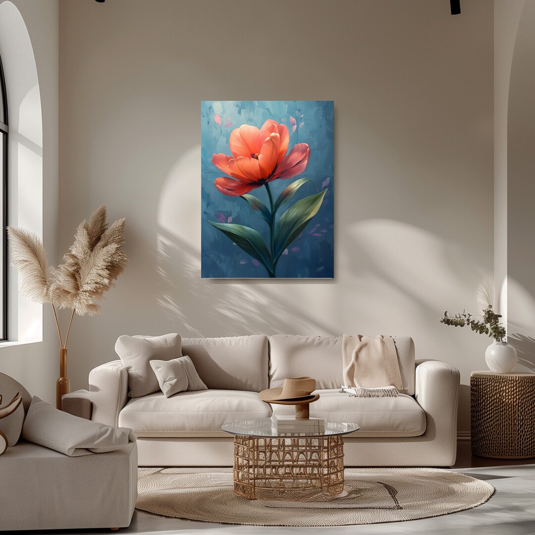 Red Tulip Art Print: Vintage Botanical Wall Decor (digital Download) - Etsy