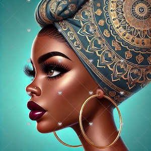 Clipart di donne afroamericane, pacchetto di clipart, magia della ragazza nera, download digitale
