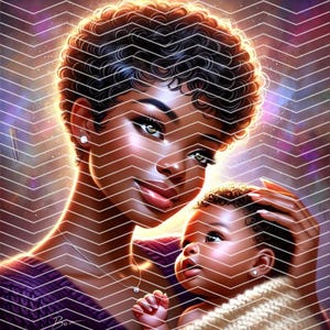 Maman et bébé de femmes noires, afro-américain, téléchargement numérique, sublimation PNG, scrapbooking