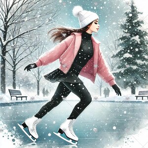 Figure Skating Clipart, Figure Skater, Graphics, Clipart Bundle, Commercial Use