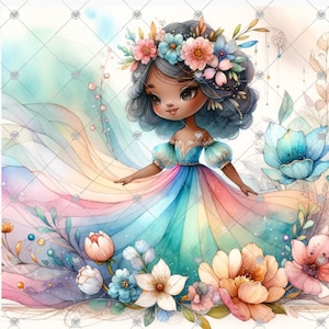 Watercolor Girls Clipart, Clipart Bundle, Digital Download