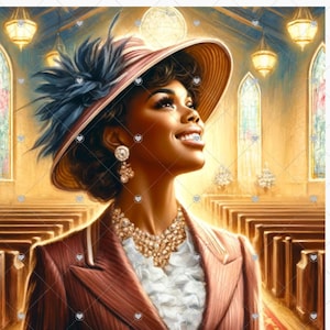 Church Ladies Clipart, pacchetto Clipart, download digitale, afroamericano