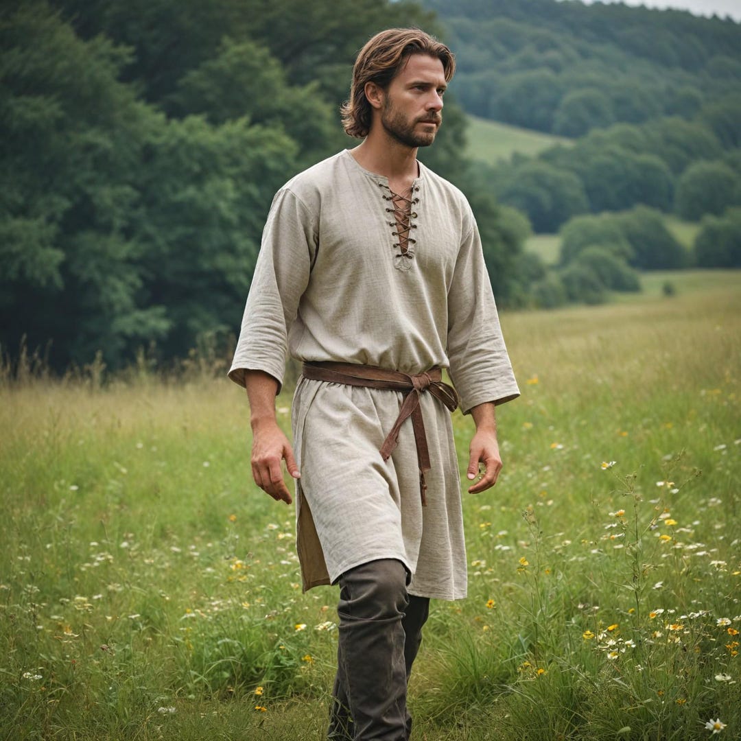 Vintage Style Tunic Shirt Viking Style Renaissance Costume Cosplay Lace ...