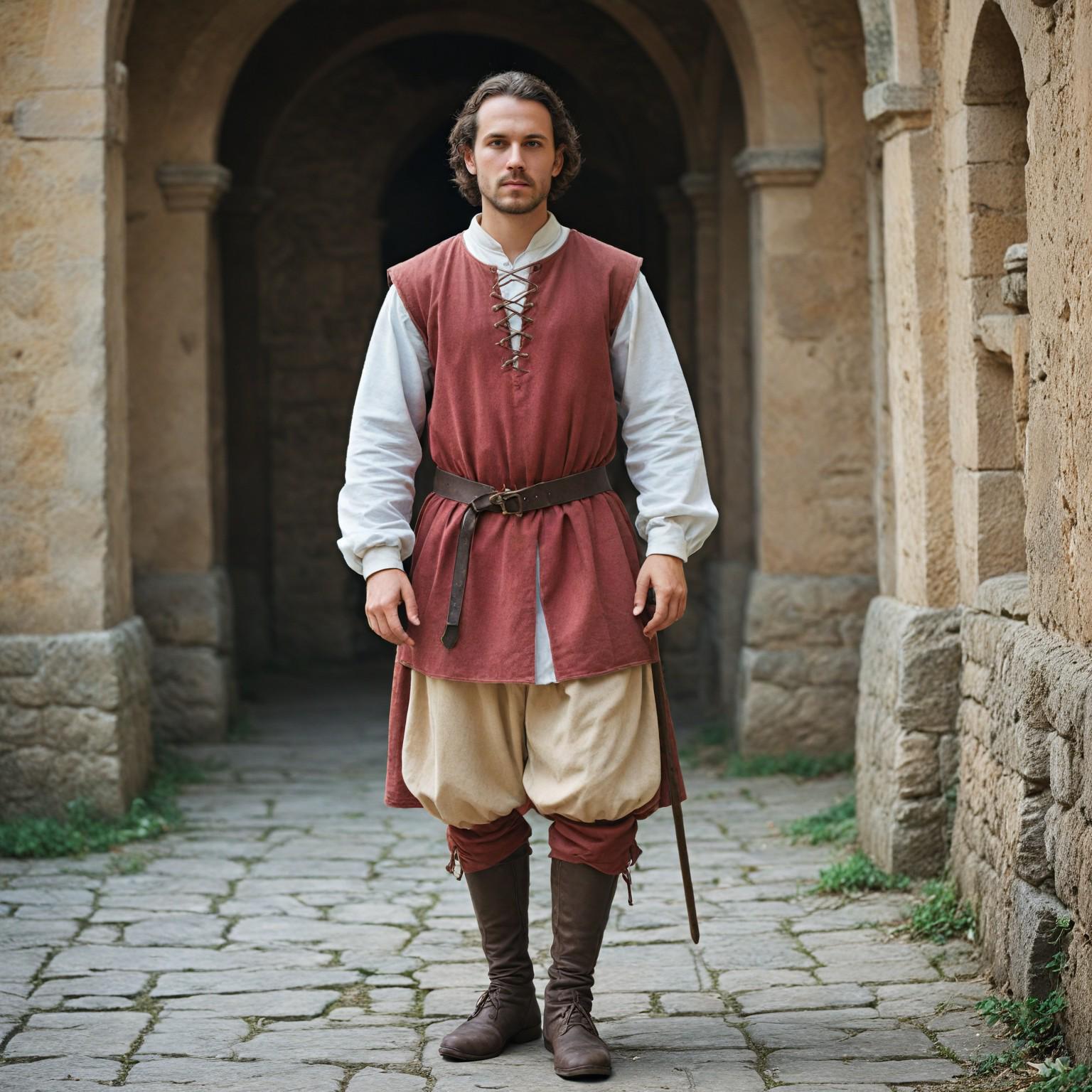 Medieval Unisex Tunic Top Renaissance Dress With White Undershirt ...