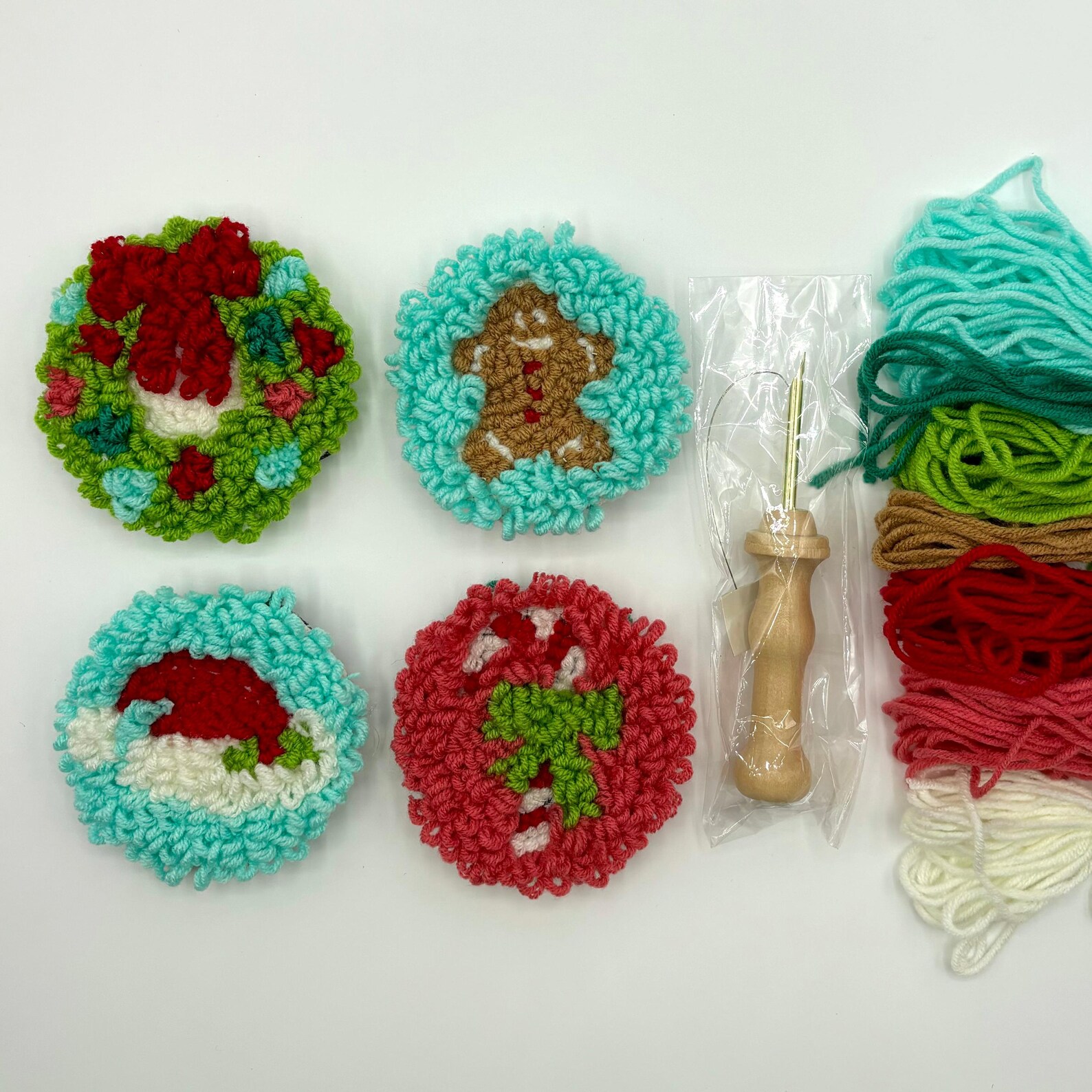 Cozy Christmas Punch Needle Ornament Kit - Etsy