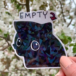 Empty Head Cat Holographic Sticker