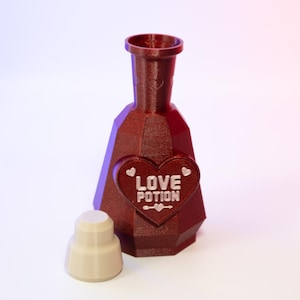 Love Potion Bottle, 3d Printed Stash Bottle, Valentine Decorative Bottle, Mini Potion Bottle, Mystical Potion Bottle Gift