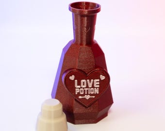 3D gedruckte Liebestrank Stash Flasche, Geschenk zum Valentinstag