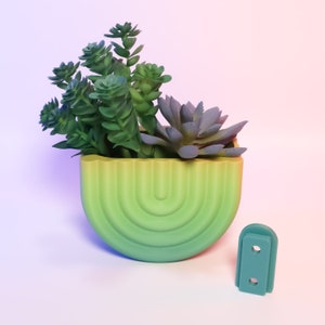 Wall Mounted Planter, 3D Printed Plant Holder, Indoor Wall Planter Pot, Modern Green Wall Decor, Decorative Planter