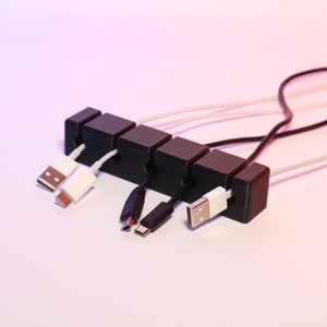Cable Organizer Block, 3D Printed Desk Cord Holder, Charging Wire Management, USB Cord Organizer, Office Desk Accessories