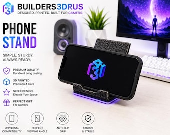 Phone Stand for Desk, Gaming Desk Accessory, Streamer Setup Organizer, iPhone & Android Holder