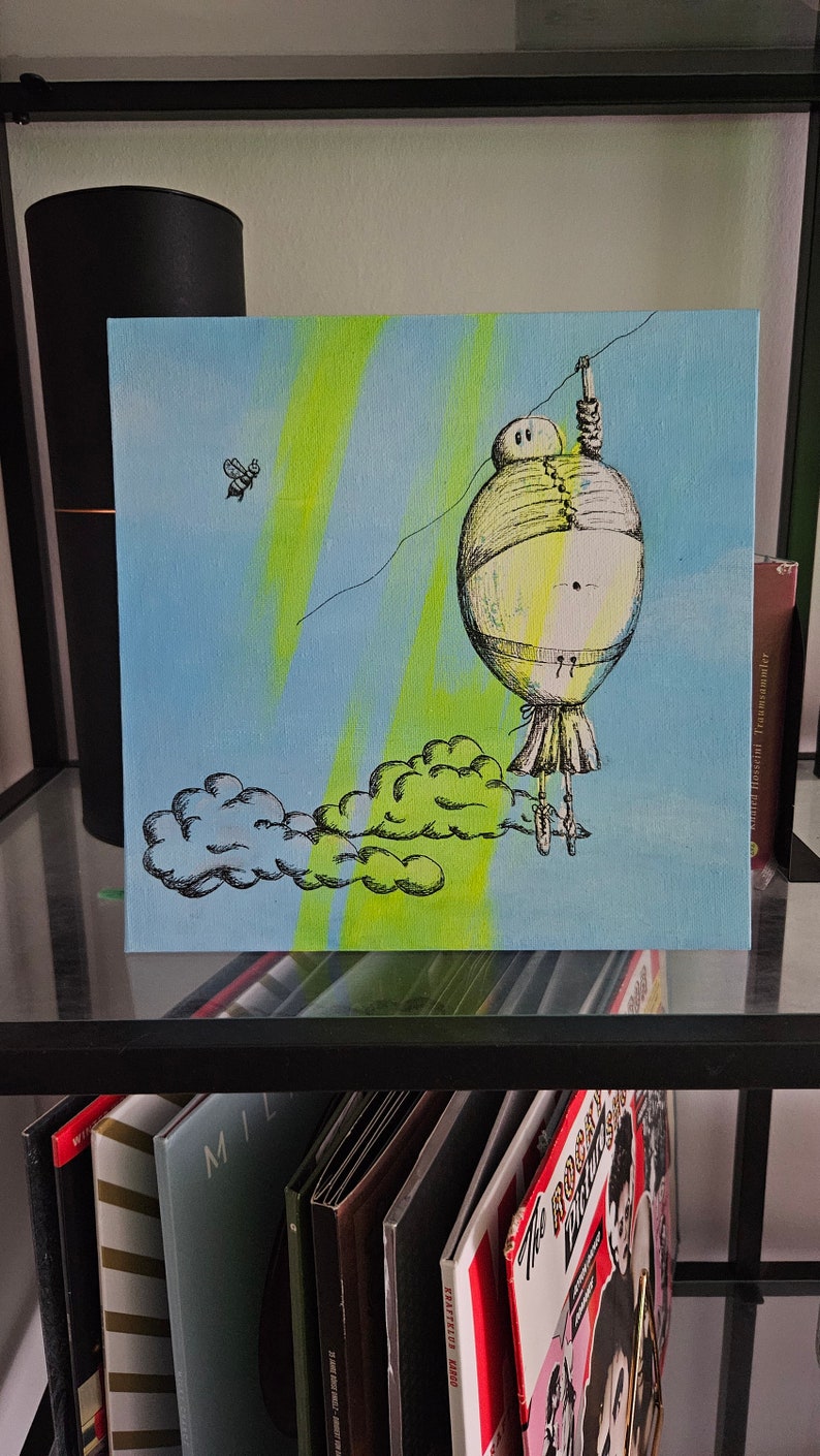 Ballonmann fliegt Abstraktes Gemälde mit Special Effects Bild 3