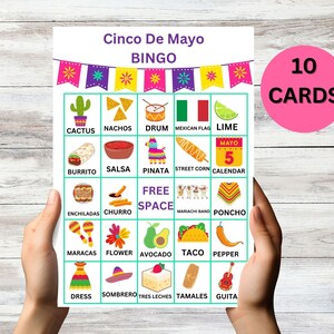 Fiesta Bingo, 10 Printable Fiesta Bingo Cards, Fiesta Activity for Kids ...