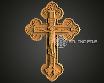 Utsmyckad kors CNC STL-fil: 3D-utskrivbar religiös dekor