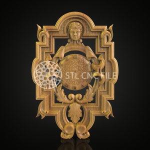 Reloj clásico con figura, modelo STL: archivo de grabado para fresadora CNC