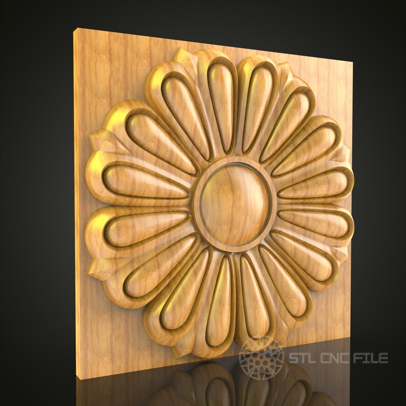 Floral Radiance Wall Panel - CNC Router Engraved STL Model, Elegant ...