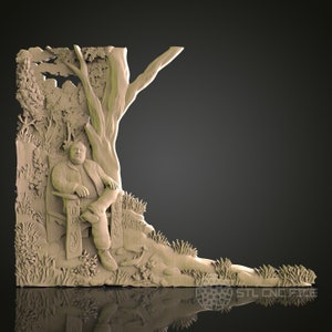 Nature-Inspired Man Sculpture Wall Decor - STL Model for CNC Router, 3D Printer - Artcam, Aspire Compatible