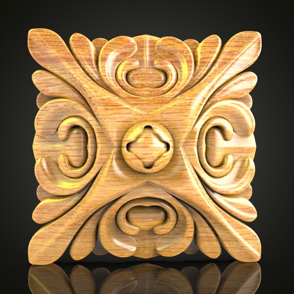 Classic Ornamental STL Model - CNC Router Engraver Design for Artcam, Aspire - Elegant Wood Wall Decor