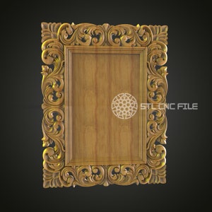 Robust Ornate Wooden Frame 3D Model for CNC - Artcam, Aspire, STL Files