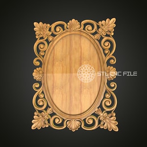 Exquisite Baroque Wooden Frame STL for CNC - Perfect for Wall Art and Home Decor