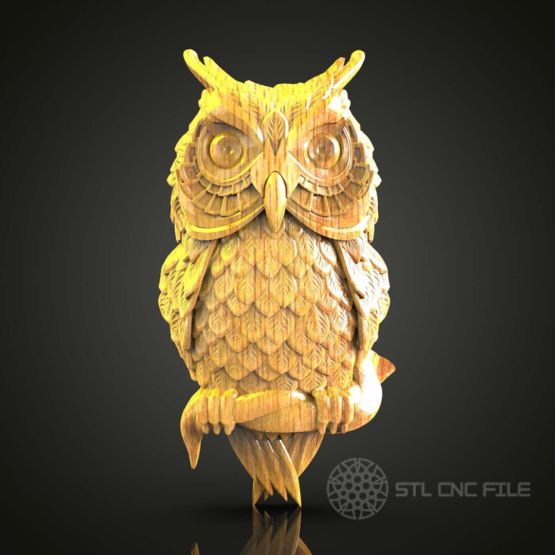 Abstract Owl Art STL Model: CNC Router Engravable File (digital ...