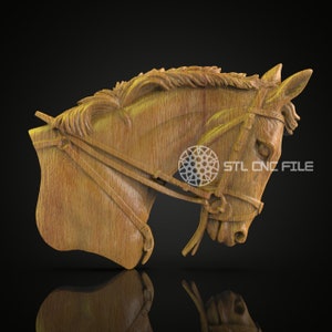 Exquisite Horse Head Carving - STL Model for CNC Router, Wood Engraving with Artcam/Aspire, Equine Wall Art, CNC Woodcraft