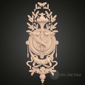 Archivo STL de tallado CNC de adorno de jarrón floral - Diseño de decoración elegante, compatible con Artcam, Aspire