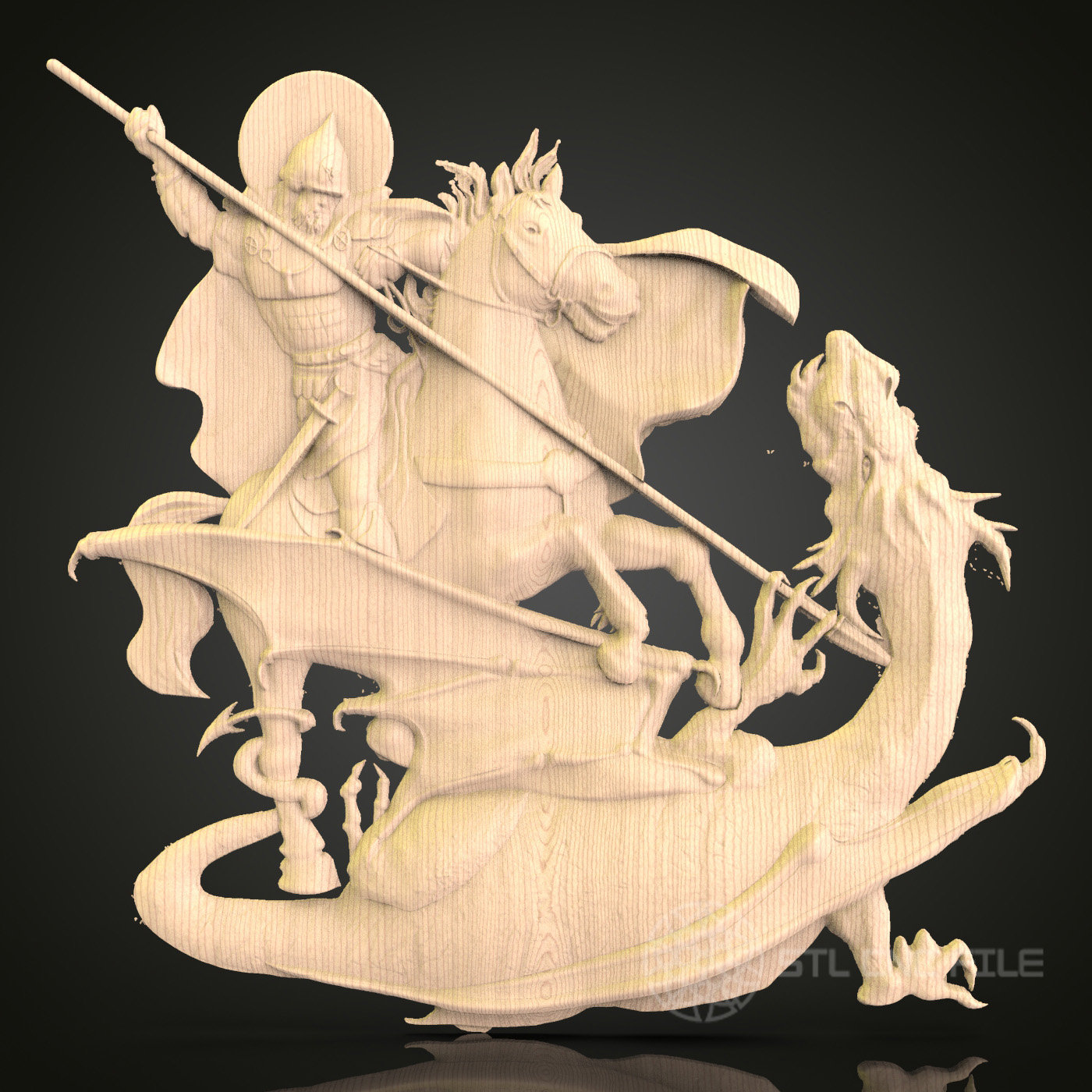 Knight and Dragon Battle 3D Model STL File: CNC Router Art - Etsy