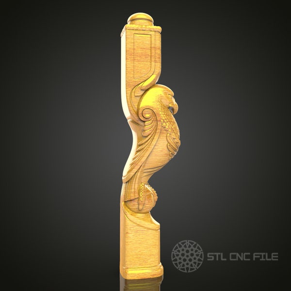 Eagle Handle STL Model for CNC Router - Perfect for Furniture Decoration, Artcam, Aspire, Custom Woodwork