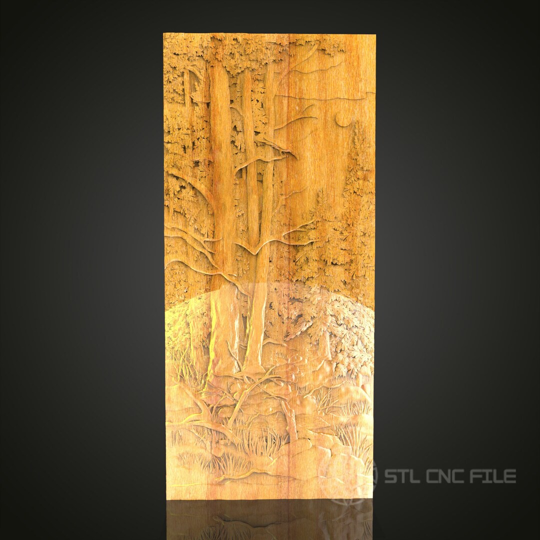Woodland Scene Relief STL Model for CNC Router - Artcam, Aspire ...