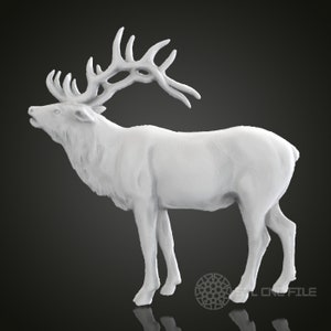 Majestic Elk STL Model for CNC Router, Artcam, Aspire, Nature-Inspired Wall Decor