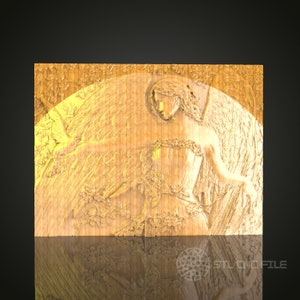 Winged Nature Goddess Wall Art - 3D STL File for CNC Wood Carving