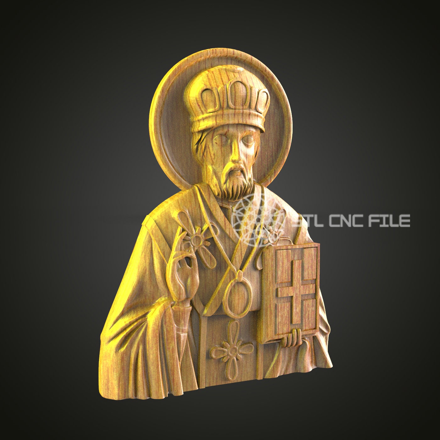 Sacred Saint STL File for CNC Engraving - Religious Icon Wood Carving ...