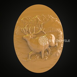 Elk Mountain Landscape STL Model: CNC Router Engraving File