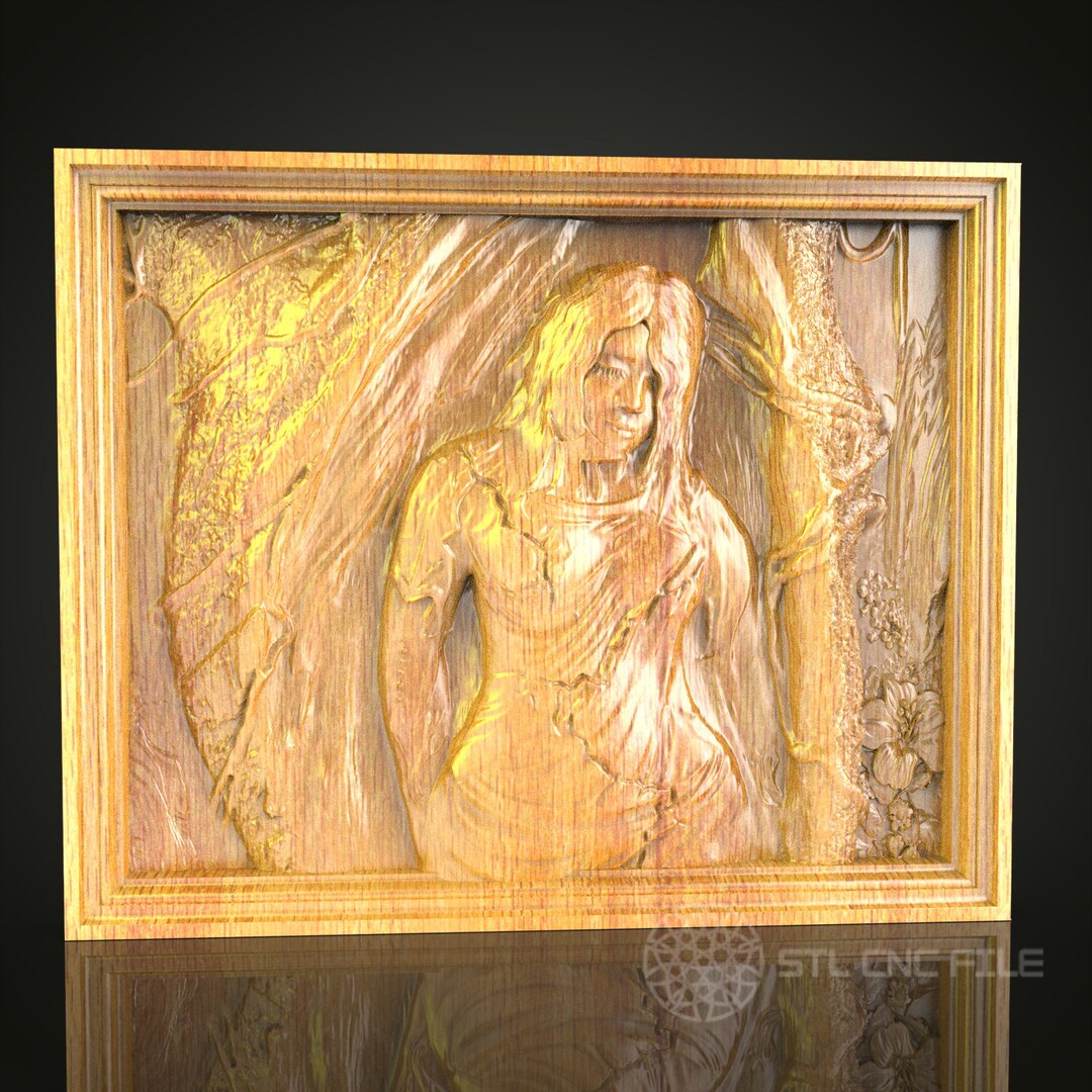 Woodland Fairy 3D Relief STL File for CNC, Enchanted Forest Wood Wall ...