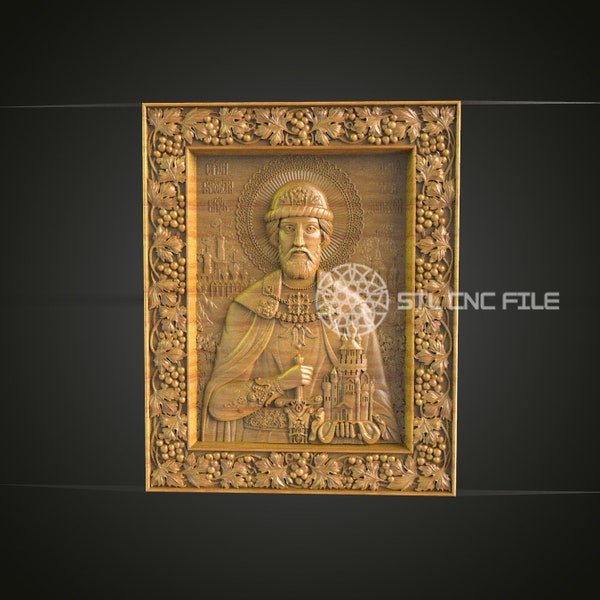 Ornate Saint CNC STL File - Decorative Icon Frame, Religious Wood Art, CNC Router Digital Model