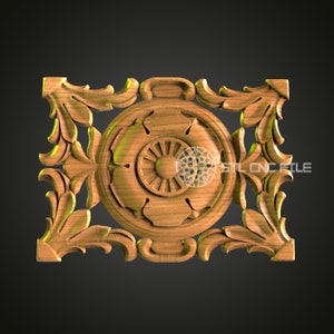 Elegant Carved Wooden Clock Face STL Model - CNC Router Files for Artcam, Aspire - Wall Decor Wood Art 3D Printing Design