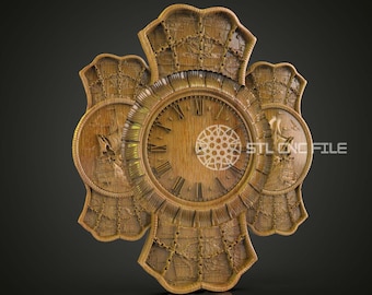 CNC-Fräser Wanduhr STL Modell: Artcam Aspire Holzbearbeitungsdatei