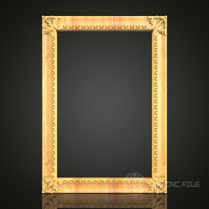 Ornate Scroll Frame STL Model for CNC Routers - Artcam, Aspire Compatible | Luxury Wood Art & Wall Decor