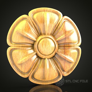 3D Flower STL Model for CNC Router, Artcam, Aspire, Wood Art Wall Decor