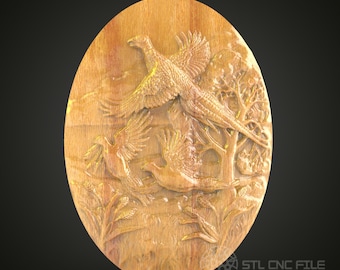 Lively Bird Flock CNC Carving STL File for Nature Decor