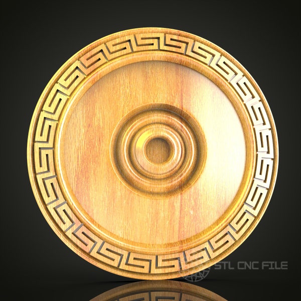 Greek Key Pattern CNC Router STL Model  Classic Circular Wood Carving